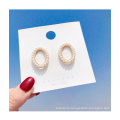 Shangjie OEM aretes vintage dainty round earrings copper stud women earrings new korean pearl earrings